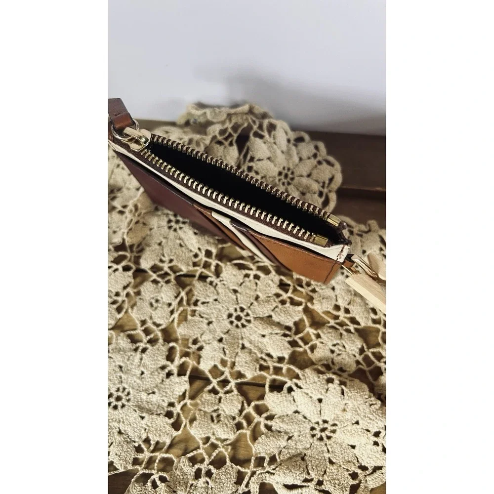 THACKER Amber Compact Leather Card/Coin Wallet Gold/Burgundy/Brown/Cream
